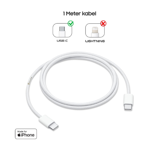 SubCombines™ | USB-C naar USB-C (1 Meter Snellader) - 65W