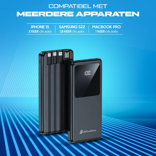 SubCombines™ | Powerbank 10000 mAh - Batterij LED-display Incl. Zaklamp
