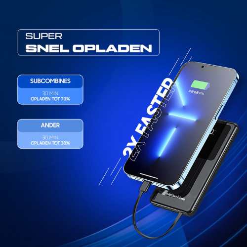 SubCombines™ | Powerbank 10000 mAh - Batterij LED-display Incl. Zaklamp