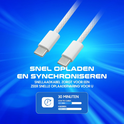 SubCombines™ | USB-C naar USB-C (1 Meter Snellader) - 65W
