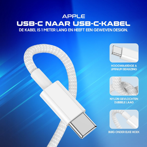 SubCombines™ | USB-C naar USB-C (1 Meter Snellader) - 65W